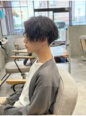 センターパート刈り上げマッシュ×ツイストスパイラル