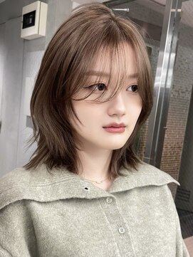 サイン 表参道(SIGN) 韓国ヘアーハッシュカットレイヤーカットグレージュブリーチ無し