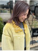 ラベンダーピンク★たっぷり細いハイライト