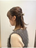 ナチュラルバレイヤージュカラー×くびれミディアム