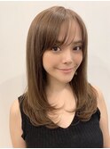 小顔似合わせミディアムレイヤー/メルティーベージュ