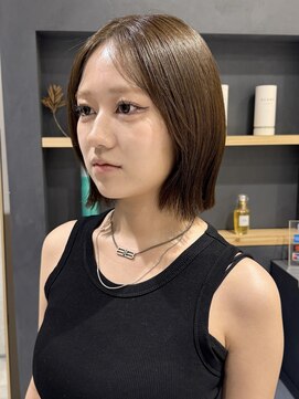 ラミエバイメルト 下北沢(lamie by melt) 花田くびれボブオリーブベージュブリーチなしダブルカラー下北沢