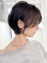 ロンドエニカ 大宮(Lond enika)&nbsp;黒髪カタログ/ショート/オリーブグレー/小顔に見せるヘア☆134