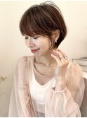 say.ショートボブひし形ショートダークレッドデザインカラー