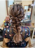 ピンクカラー編みおろし【ヘアセット/立川/八王子/立川南/立川】