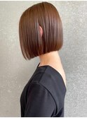 ココアベージュボブルフ×髪質改善[銀座]