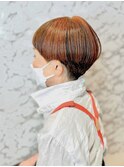 マッシュショート/モードショート/オレンジヘア