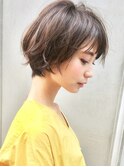 流し前髪小顔つや髪顔まわり簡単スタイリングショートボブヘア