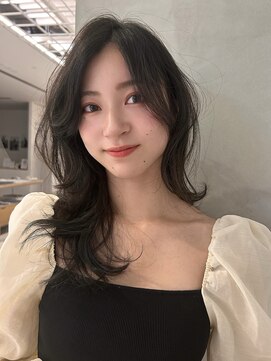 ピークアブー 銀座並木通り(PEEK-A-BOO) 韓国レイヤーブルージュ大人ロング前髪なし