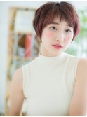 綾瀬/髪質改善/前髪パーマ×チェリーレッド♪ショートウルフj