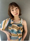 20代30代40代50代小顔ミディアム外ハネボブアッシュ
