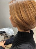 ブリーチカラー/キャラメルブラウン/ショートボブ