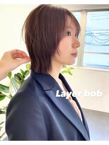 アンク(ank)&nbsp;大人可愛い20代30代/韓国レイヤーボブラベンダーグレージュ