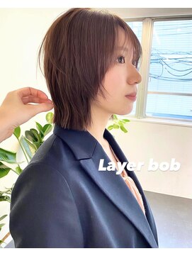 アンク(ank) 大人可愛い20代30代/韓国レイヤーボブラベンダーグレージュ