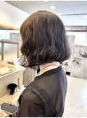 ボブパーマ　　黒髪ボブパーマ