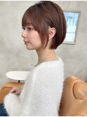 みね似合わせショートボブ30代40代50代前下がり小顔新宿丸顔面長