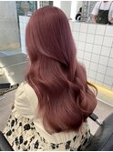 渋谷ブリーチカラーレイヤーカットチェリーピンクカラー韓国