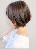 30代40代◎冬の柔らショートカット×オリーブブラウン