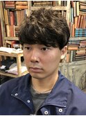 無造作パーマのシャドウマッシュ