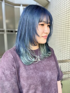 ロジェ(loje) 20代30代40代 ダークブルー&ペールブルーデザインインナーカラー