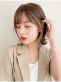 ショコラアッシュヘルシースタイルふんわりカールレイヤーボブ