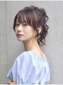 ポニーテール/ヘアアレンジ/お呼ばれヘア/前髪あり