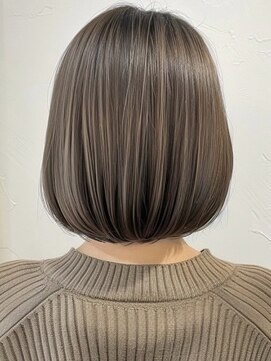 ネックス 表参道本店(nex) デザインカラーレイヤーカットウェットヘアオリーブベージュ白髪