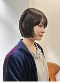 【Neelu_misa】前上がりボブ くすみグレージュ