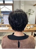 大人ショート×カジュアルパーマ
