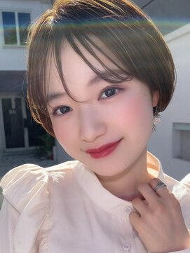 サンド 名古屋(sand) アプリコットオレンジくびれヘアハイライトカラー名古屋ショート