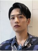 大分メンズツーブロック刈り上げセンターパートニュアンスパーマ