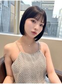 黒髪ぱっつんボブ