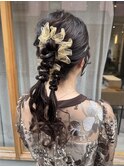 【yuko】ヘアアレンジ × 編み下ろしツインポニー