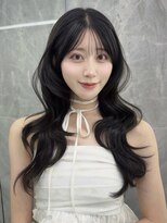 マウルルナ(MAEUL luna)&nbsp;韓国前髪　くびれヘア　夏のヘアアレンジ　暗めカラー