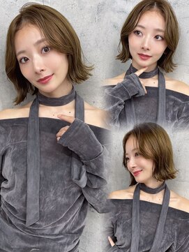 リミットバイアフィナー 大宮店(limit by Afinar) くびれボブ/レイヤーボブ/オリーブベージュ