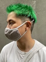 アオアクア 新越谷店(AO-AQUA)&nbsp;ネオングリーン,メンズカット,スパイキーショート,ケアブリーチ