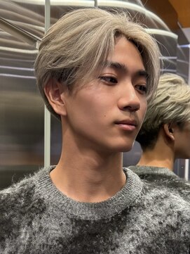 サンクマーケット 渋谷(cinq MARKET) メンズアッシュグレーメンズシルバーベージュカラーダブルカラー