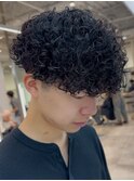 渋谷スペインカールプードルパーマッシュテーパーフェード強め