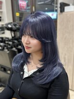 ユーフォリア 銀座本店(Euphoria) 【AYAKI】ネイビー レイヤーカット ケアブリーチ 銀座