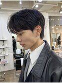 ビジネスヘア就活ヘアツーブロック刈り上げ韓国メンズ