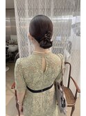 #ヘアアレンジ#ヘアセット#お呼ばれヘアー#参列ヘア#タイトヘア