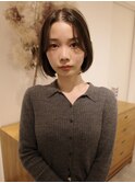 オリーブグレー×髪質改善カラーボブ