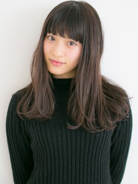 スー 渋谷(suu) 【SUN】ワンレン厚めバング☆耳かけ黒髪ピュアセミロング