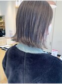 ボブ×透け感グレージュ_treat浦安