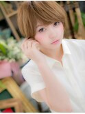 斜めバングハイライト小顔マッシュショートa志木10代20代30代