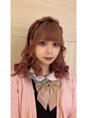 サイド編み込みの巻き下ろし