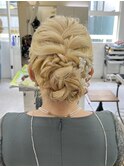 ハイトーンフルアップ ヘアセット ゆるふわ ウェーブアレンジ