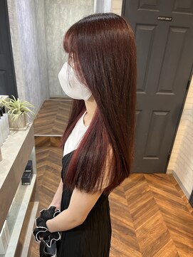 ジーナ 博多(Zina) [インナーブリーチ有]ピンクレッド