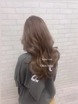 ヘアースタジオ シーオーイー(hair studio C-O-E) 韓国レイヤー×オリーブベージュ