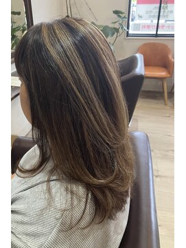 グリーン(Green) ハイライト白髪ぼかし